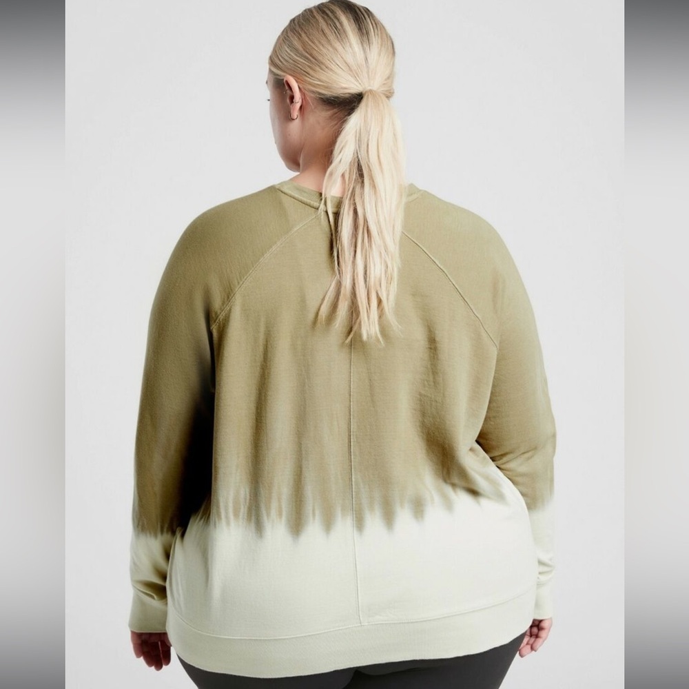 🔥Athleta - Olive Dip Dye Sweatshirt - 1X - Picture 5 of 5